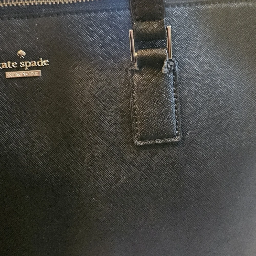 Kate Spade New York Cameron Black Leather Street Lucie Tote Handbag Large
